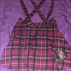 Gryffindor suspender skirt, tie, and necklace